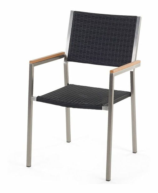 Záhradná jedálenská súprava GROSSO (eukalyptus) (čierna) (pre 6 osôb)