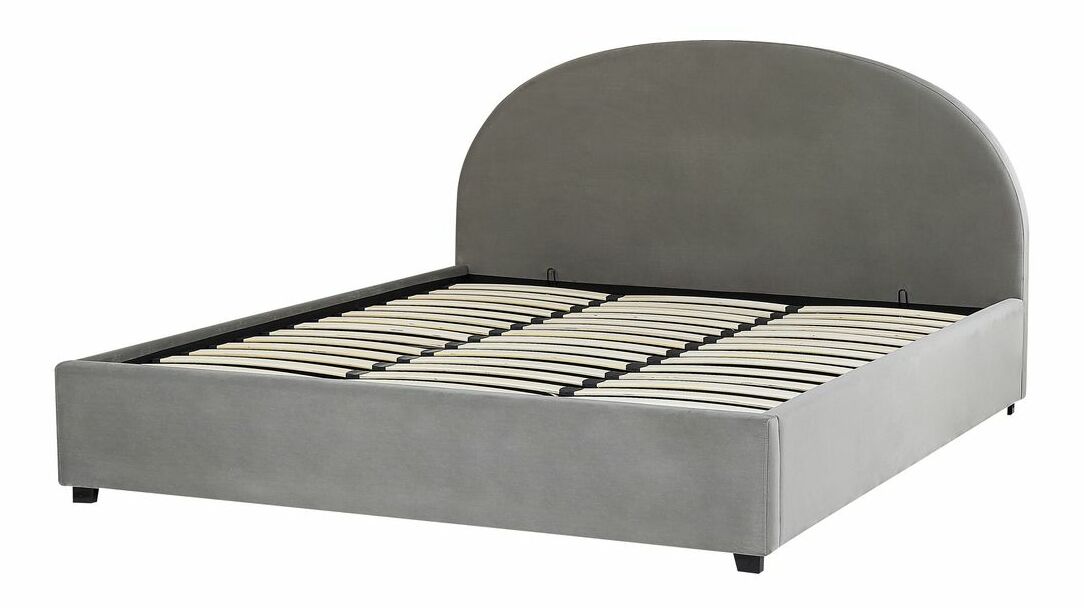 Pat matrimonial 180 cm Verena (gri) (cu somieră și sp. depozitare)