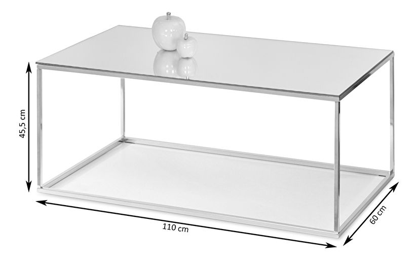 Dohányzóasztal Bella Xl (króm + fekete)