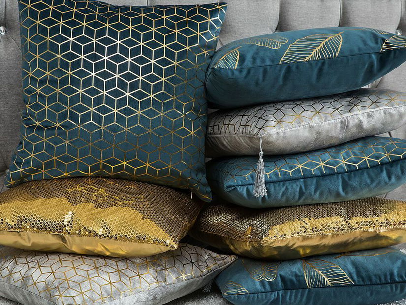 Set 2 buc. perne 45 x 45 cm CADENSA (argintiu)