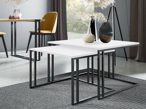 Set 2 măsuțe cafea Froyd (Negru + Alb arctic) 