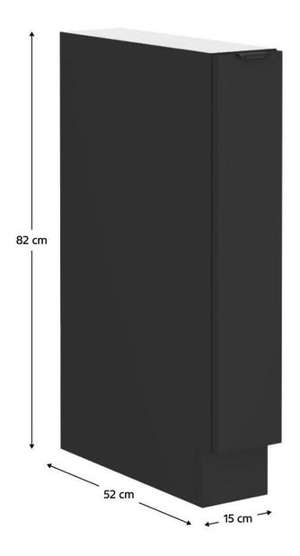 Dulap inferior bucătărie cu coș extensibil Sobera 15 D CARGO BB (negru) 