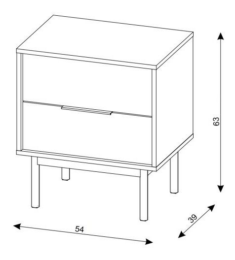Nočný stolík Vintana 2S (kašmír + zlatá)