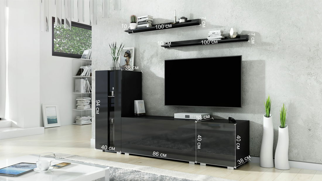 Mobilier living Berny 40 (alb + alb lucios)