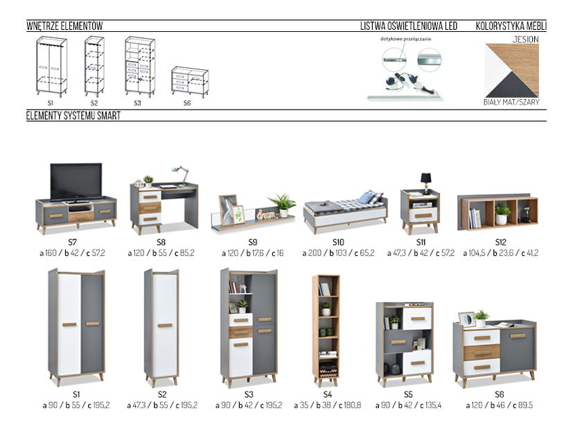 Mobilier living Semivacias 05 (alb)