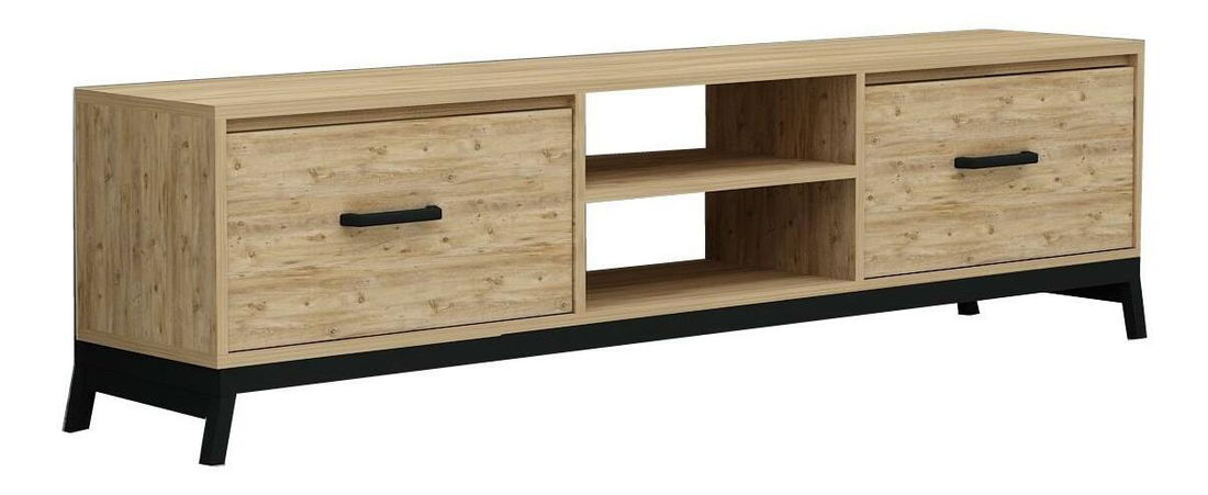 TV stolík/skrinka Dobumi 3 (borovica atlantická + čierna) 