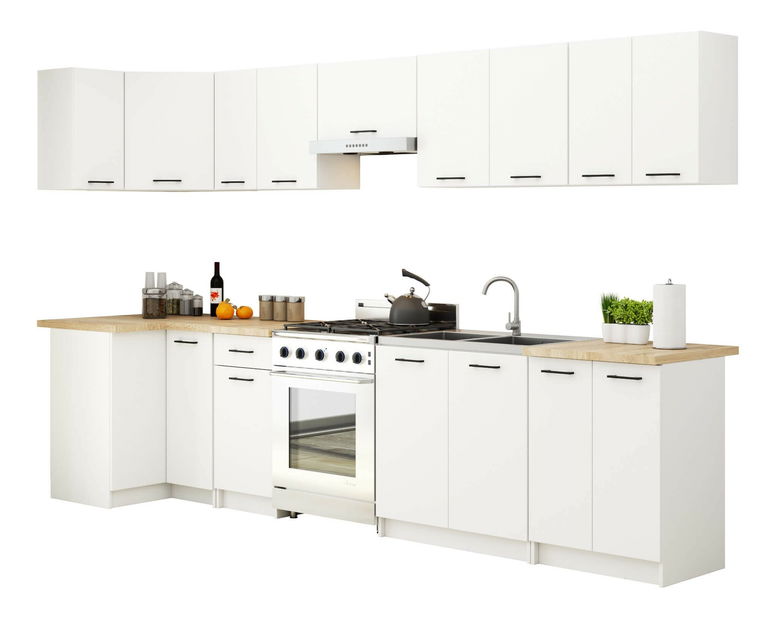 Rohová dolná kuchynská skrinka Ozara S90 90 (biela)