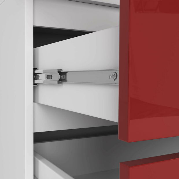 Dulap de haine Submarino (alb + roșu lucios)