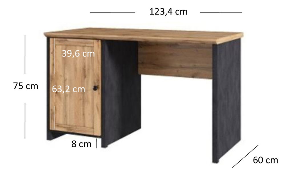 PC stolík Nella (dub wotan + matera)