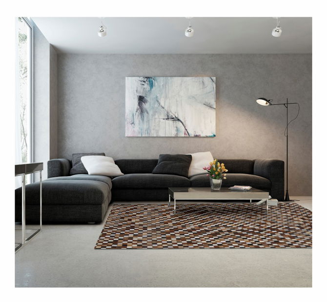 Bőr szőnyeg TYP 03 (marhabőr + patchwork minta)