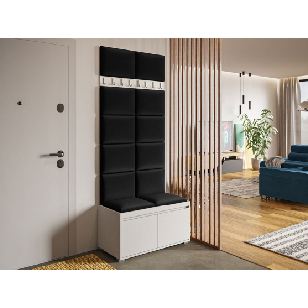 Mobilier pentru hol Kendora 80 (cu 12 buc panouri tapițate Pazara 40x30) (manila 18)