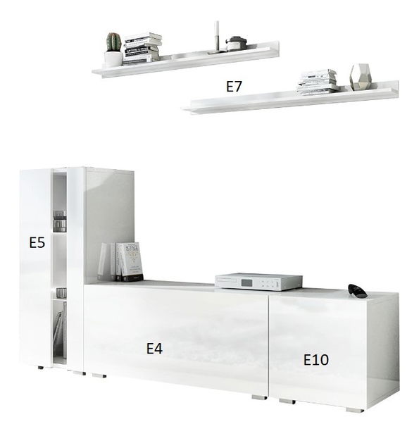 Mobilier living Berny 40 (alb + alb lucios)