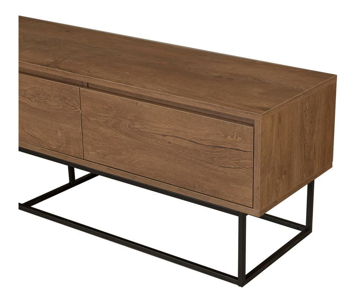 Súprava nábytku do obývacej izby Laxi 25 (orech + čierna)