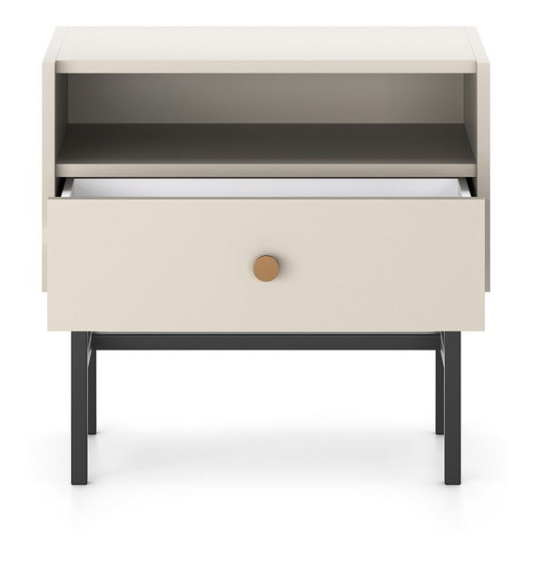Nočný stolík Desanta (béžová + čierna)