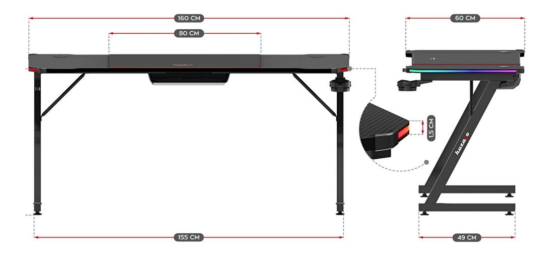 PC stolić Hyperion 4.8 (crna + šarena) (s LED rasvjetom)