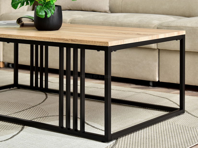 Dohányzóasztal Madeleine Xl (szonoma + fekete)