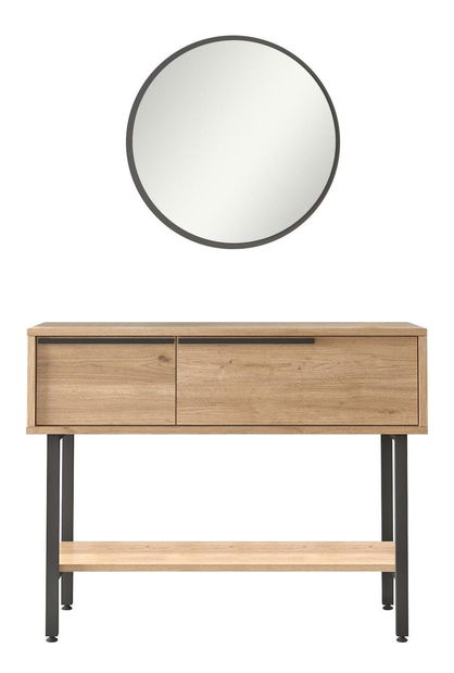 Konzolový stolík Otto 12 (so zrkadlom) (orech + čierna)