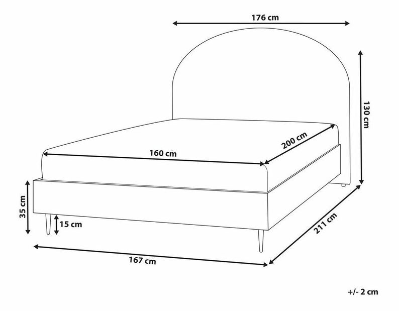 Manželská posteľ 160 cm Milza (biela)