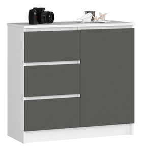 Komoda Komeito (bijela + grafit)