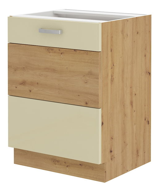 Donji kuhinjski ormarić Arryn 60 D 1F BB (Hrast artisan + krem sjaj)