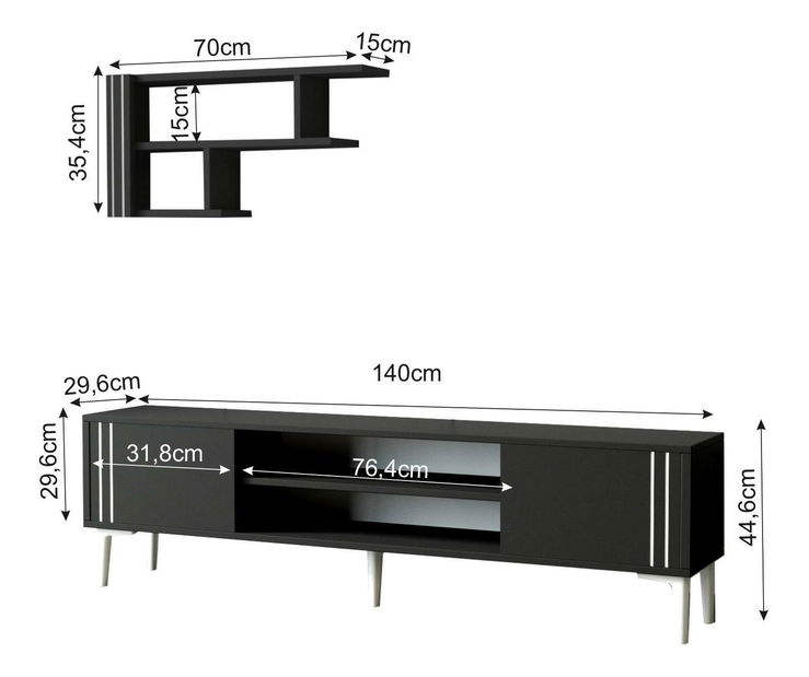 Set za dnevni boravak Snowden set (antracit)
