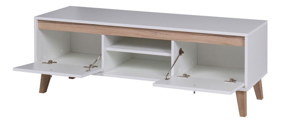 TV stolić Ovio RTV135 (bijela mat + hrast san remo svijetli)