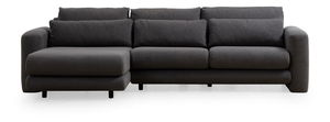 Rohová sedačka Lelysena (L) (sivá + čierna)