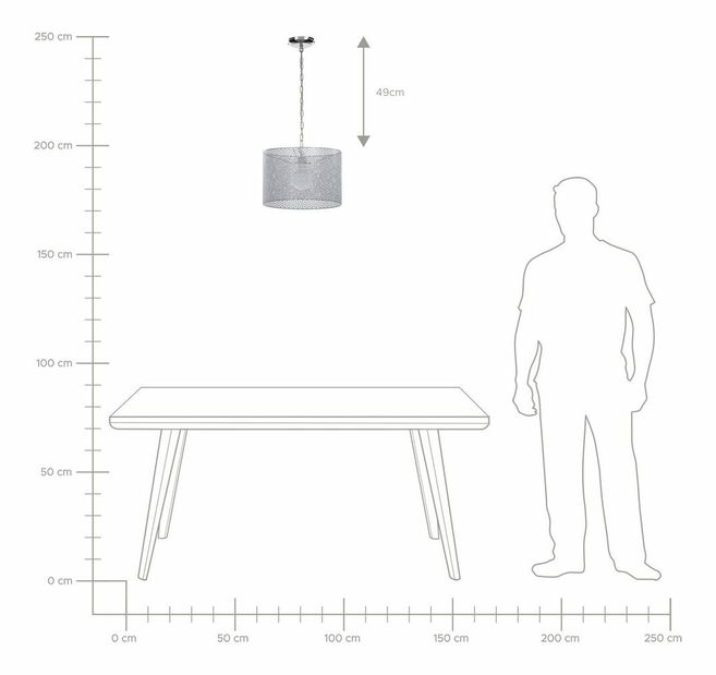 Lampă cu pandantiv Mania (gri)
