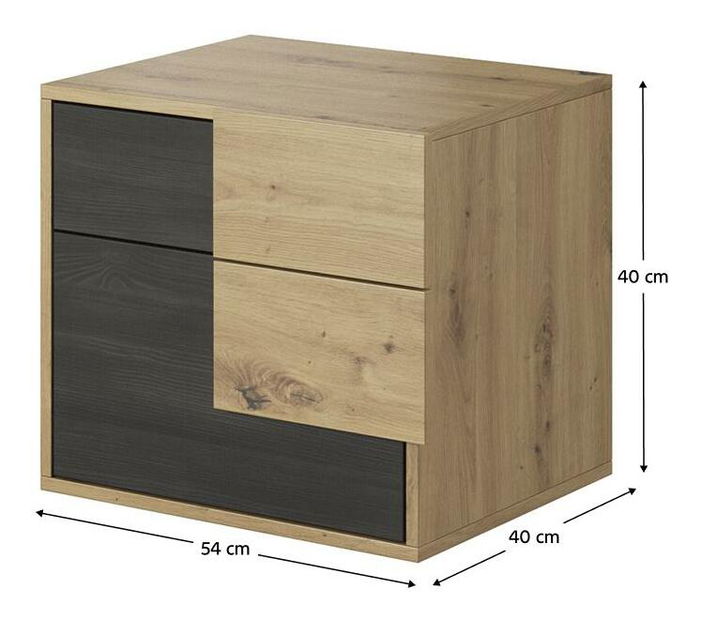 Spálňa Boreas (dub artisan + čierna + borovica nórska) 