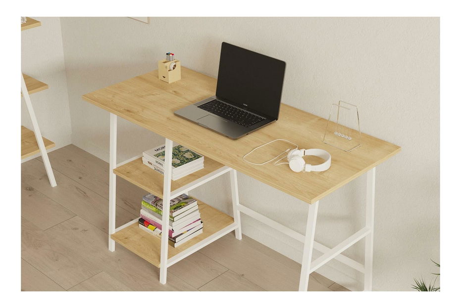 Set mobilier birou Daborotta (Stejar zafir + alb)