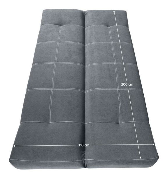 Sofa na razvlačenje Gona (siva) (s prostorom za odlaganje)