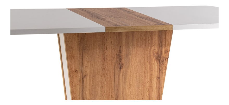 Széthúzható étkezőasztal 110-145 cm Caridad (matt fehér + wotan tölgy) (4 6 fő részére)