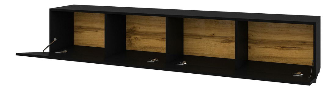 Tv stolík/skrinka Avernic Typ 40 (onyx čierna + dub wotan)