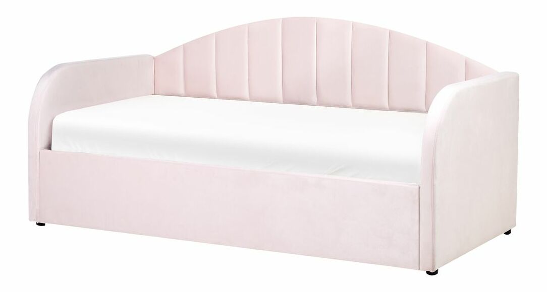 Jednolôžková posteľ 200 x 90 cm Eithan (ružová) (s roštom)