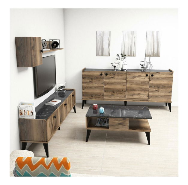 Súprava nábytku do obývačky Lydie 2 (orech + mramor)