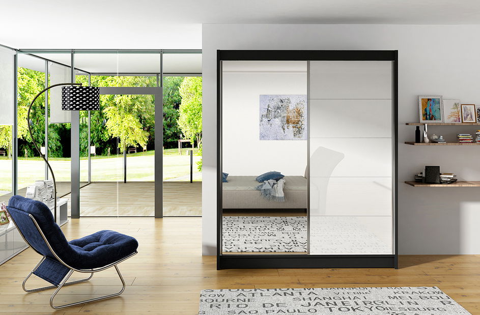 Šatníková skriňa Vance 5 (čierna + biela)