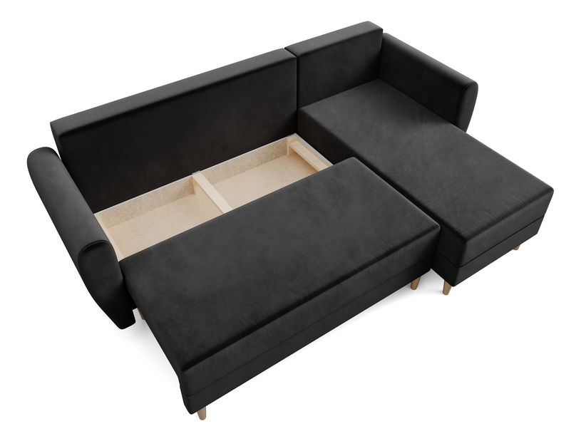 Sarokkanapé Paladio (fekete) (J)