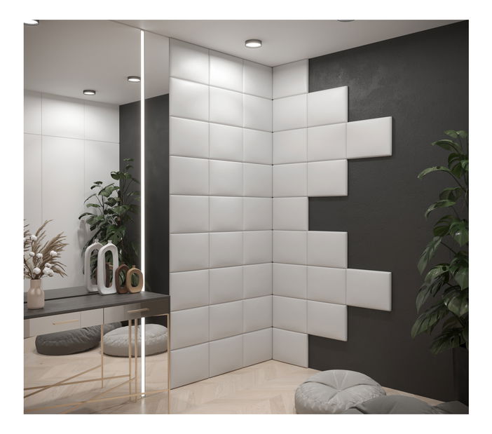 Panou tapițat Cubic 40x30 cm (alb)