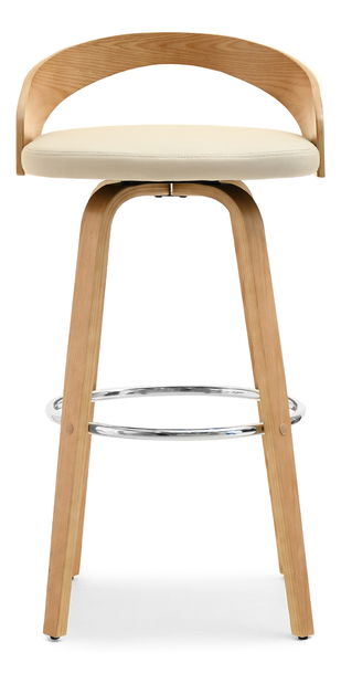 Barová stolička CH38 (krémová + dub)