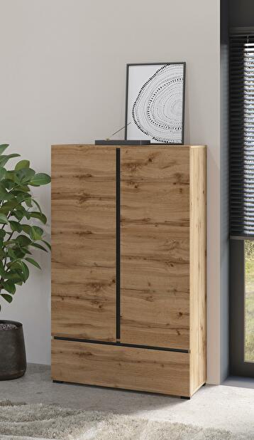 Dulap cu rafturi Crossroad S38 (stejar wotan + negru)