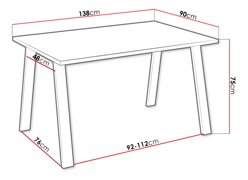 Jedálenský stôl Klauda 138x90 (dub artisan)