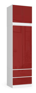 Ruhásszekrény Slots (fehér + fényes piros)  (felépítménnyel)
