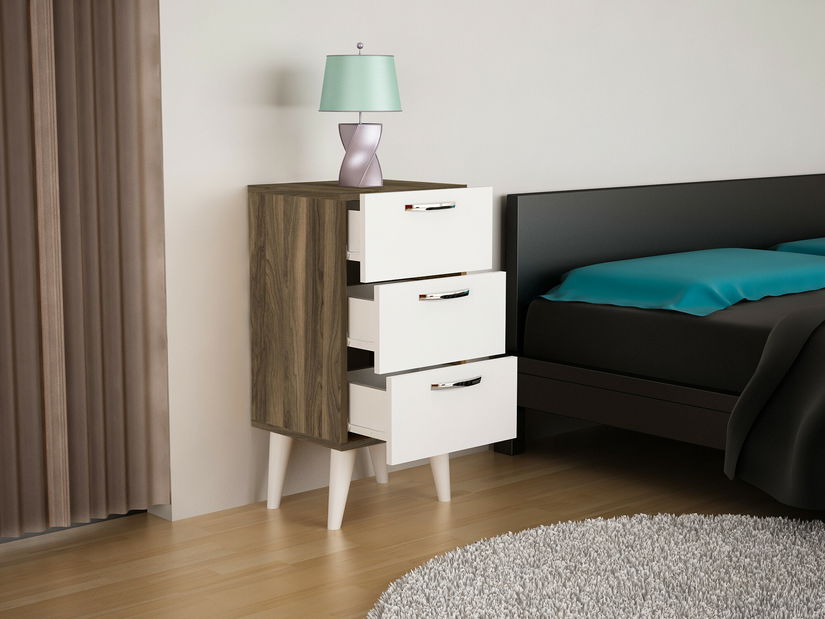 Noćni stolić Buoran V3 (orah + bijela)