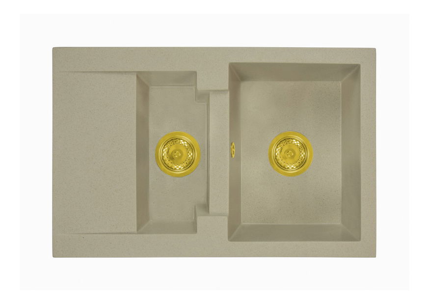 Kuchynský drez Dortuna (béžová) (s 2 otvormi pre batériu) (L)