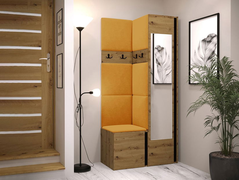 Mobilier hol Tovenaz XXV (stejar artisan + negru)