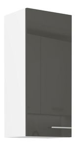 Dulap superior de bucătărie Lavera 40 G-90 1F (Cadru: alb + front: gri lucios)