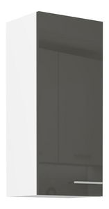 Dulap superior de bucătărie Lavera 40 G-90 1F (Cadru: alb + front: gri lucios)