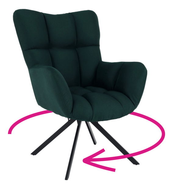 Fotelja Kimora (tamnozelena + crna)
