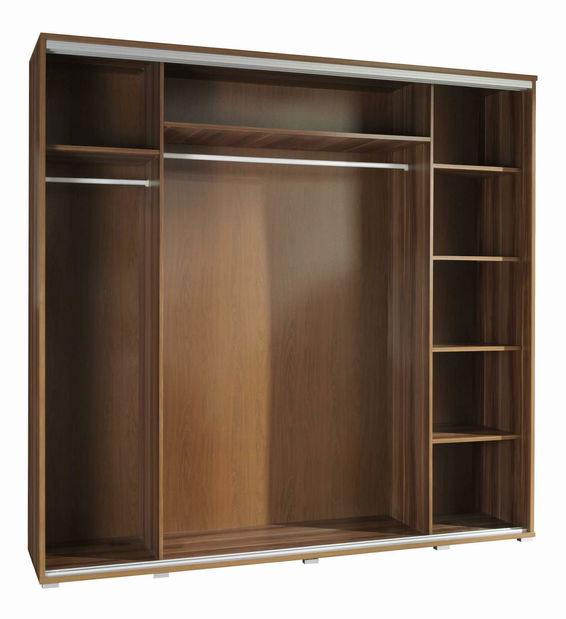 Dulap de haine cu uși glisante Peldon 205 (alb) (cu oglindă)