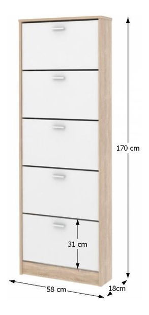 Botník (skrinka na topánky) Rahvas 15 (dub sonoma)